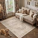 4x6 Beige Farmhouse Area Rug