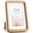 4x6 Picture Frame, Natural Solid Oak Wood Photo Frame, Rounded Corner