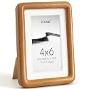 4x6 Picture Frame, Natural Solid Teak Wood Photo Frame, Rounded Corner