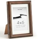 4x6 Picture Frame, Natural Solid Walnut Wood Photo Frame, Square Angle
