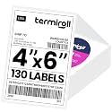 4x6 Thermal Labels, 130 Fanfold Shipping Stickers, Perforated