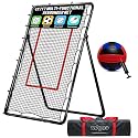 4x7ft Adjustable Volleyball Rebounder with Volleyball and Bag for Practice