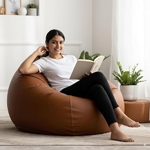 4XL Faux Leather Bean Bag Cover Tear