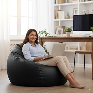 4XL Premium Faux Leather Bean Bag Cover