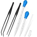 5In1 Aquarium Coral Feeder Kit, Droppers, Straight/Curved Tweezers, Black
