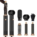 Blow Dryer Brush 5 in 1 Set,Hair Care Air Curling Wrap Air Curler, Hot Air Styler Round Brush Blow Dryer Curling Iron Hair Styling Tools Gift for Dry,Volumize, Straight,Curl,110-120V