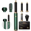 Blow Dryer Brush 5 in 1 Set, Round Brush Blow Dryer Curling Iron Hair Styling Tools Gift for Dry,Volumize, Straight,Curl,100-120V, Hot Air Styler Negative Ion Air Curling Wrap Air Curler
