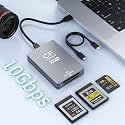 5 in 1 CFExpress/XQD/SD Card Reader - 10Gbps USB C&USB A CFexpress Type B Card Reader for CFexpress Type B+SD 3.0 Card+XQD Card Reader, CFexpress Adapter Memory Card Reader