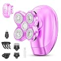 5-in-1 Electric Razors for Women, Portable Electric Shavers for Full Body, Waterproof Wet/Dry, Rechargeable Hair Remover for Lady Legs, Arms, Face, Underarms, Lips (Purple)