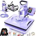 5 in 1 Heat Press Machine, Whubefy Swing Away Shirt Press Machine 12x15Inch