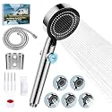 5+1 Mode High Pressure Replacement Silver RV Shower Head with Hose