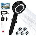 5+1 Mode High Pressure Replacement Black RV Shower Head with Hose
