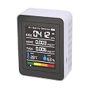 5-in-1 Portable Environment Monitor HD Color Screen for Home Office Car Campsite, HCHO TVOC CO2 Detector for Kids Room, 9 * 7 * 3.5cm (MT05 White)