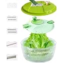 5 In 1 Salad Spinner,Large Salad Spinner w/Vegetable Chopper,Drain, Bowl,Colander,Multi-Use Lettuce Spinner, Fruit Washer,Wash,Spin and dry Salad Greens,Fruits&Vegetables (5 in1 green)