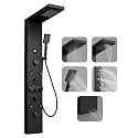 5 IN 1 Shower Panel Stainless Steel Shower Tower Panel System Matte Black