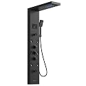 5 In 1 Shower Panel Tower System Stainless Steel Bathroom Panel Matte Black