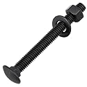 5/16-18 x 2-1/2" (10 Sets) Carriage Bolts Black, 304 (18/8) Stainless Steel Carriage Screws with Hex Nuts and Flat Washers, Square Neck Round Dome Head, Coarse Thread