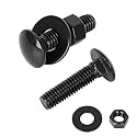 5/16-18 x 2" Carriage Bolt Kit, Stainless Steel 304 Carriage Bolts Screws with Hex Nuts &amp; Flat Washers, Round Head Square Neck, Full Thread, Black Finish, 8 Sets