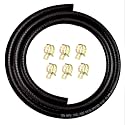 5/16 Inch 8mm ID NBR Nylon Braided Fuel Line Set,5 Ft.＋6 Pcs 1/2 Inch ID Hose Clamps,For Motorcycle Kawasaki Kohler Briggs Stratton Small Engines,Boat Marine Outboard Gas Diesel Petrol
