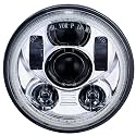 5.75 Inch Chrome Halo LED Headlight Fits Harley Sportster, Dyna &amp; Softail