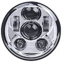 5.75 Inch Chrome LED Headlight Fits Harley Sportster, Dyna & Softail