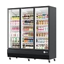 IDEALHOUSE 46 Cu.Ft Commercial Glass Door Refrigerator, Beverage Display Merchandiser Cooler with 15 Shelves, Digital Temp Control, LED Light, Casters