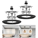 5" and 6" Recessed Can Light Conversion Kit 2-Pack, Light Fixture Upgrade, Pendant Light, Fan Compatible, Includes 7¾ Inch Decorative Plastic Medallion, Black Finish