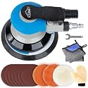 5" Air Sander Kit - Garage-Ready Dual Action Tool, Car Detailing &amp; Woodworking Hero | Palm-Sized Power w/Free Tool Kits