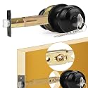 5" Backset Entry Door Latch with Keyed Diff. Knobset, 19/64" (7.6mm) Square Interface with Square Corner Faceplate, Non-Handed, Matte Black