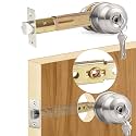 5" Backset Entry Door Latch with Standard Keyed Knobset, 19/64" (7.6mm) Square Interface with Square Corner Faceplate, Non-Handed, Satin Nickel