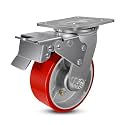 5" Casters, Industrial Heavy Duty Caster Wheels, Each Caster Wheels Load 1000lbs (1 Total Lock Brake)