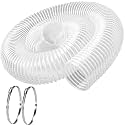 5" x 10' Clear PVC Dust Collection Hose with 2 Clamps-White Wire