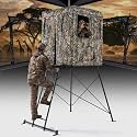 5/6FT Hunting Stand with Blind, 1-2 Man 4' x 4' Platform Deer Stand Tripod