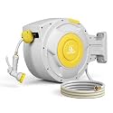 5/8" x 100 ft Retractable Garden Hose Reel, Heavy Duty Water Hose Reel