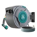 5/8" x 100 ft Retractable Garden Hose Reel, Heavy Duty Water Hose Reel
