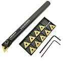 5/8'' x 7'' Carbide Indexable Boring Bar Turning Tool Holder S16Q-MTJNR16 with 10pcs TNMG331 / TNMG160404 Indexable Carbide Turning Inserts