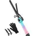 5/8 Inch Ceramic Small Curling Iron for Short Hair, 280-450°F Temp Dial