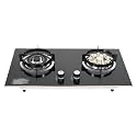 Natural Gas Cooktop, Tempered Glass Built-In Stove Auto Ignition Natural Gas Stove, 2 Burner Natural Cooktop for Camping, Small Apartment, Outdoor Kitchen
