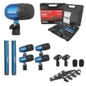 5 CORE Drum Mic Kit 7 Piece All Metal Drummer Microphone Set Blue