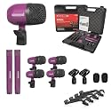 5 CORE Drum Mic Kit 7 Piece All Metal Drummer Microphone Set Purple