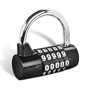 5 Digit Combination Padlock,Set Your Own Combination Padlock,Gym Lock,Gym & Sports Locker,Gate,Case, Toolbox,Fence,1 Pack,Black,SISAV-027