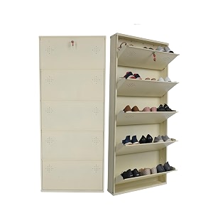 5 Door Wall Mounted Metal Shoe Rack