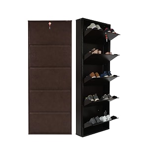 5 Door Wall Mounted Metal Shoe Rack