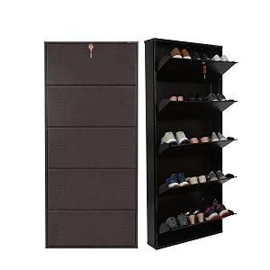5 Door Wall Mounted Metal Shoe Rack