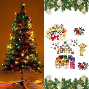 craftvatika 5 feet christmas tree with 88 hanging mini ornaments christmas decoration items - xmas garlands tree decoration items for home indoor outdoor christmas gifts 5 feet