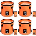 5 Gallon 4 Pack Collapsible Bucket,Orange
