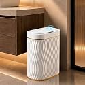5 Gallon Automatic Bathroom Trash Can with Touchless Lid，White Gold