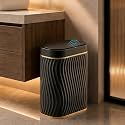 5 Gallon Automatic Bathroom Trash Can with Touchless Lid,Black Gold