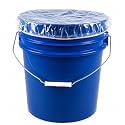 5 Gallon Bucket Cover (100 Pack) – Elastic, Waterproof, UV-Resistant & Tear-Resistant Plastic Dust Caps – 4 Mil Heavy-Duty Covers for Industrial Use – by Interplas