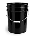 5 Gallon Bucket Only | Made in USA | Food Grade | Durable 90 Mil All Purpose Pail | BPA Free | Premium HPDE | Easy Stack and Store | Lids Not Included (Yellow, 1)